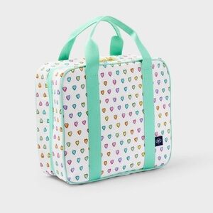 ROLLER RABBIT X TARGET Disco Hearts Wave Hanging Toiletry Bag in White Teal NEW